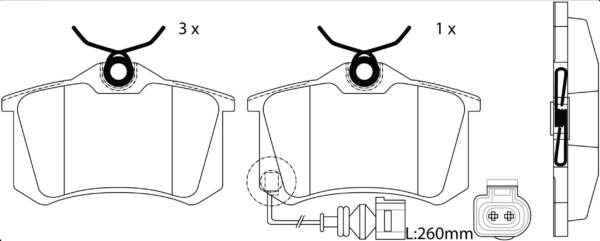 Ceramic brake pad set, Front axle ( D340 AUDI) VOLKSWAGEN D1017