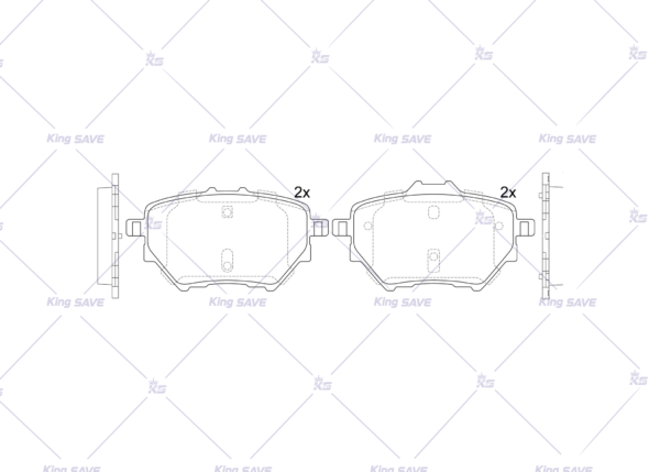 D1144 real drawing Front Axle Ceramic Brake Pad set BYD - 11490646-00