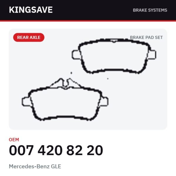 Rear Brake Pad Set for Mercedes-Benz GLE – OEM 007 420 82 20 – KingSave