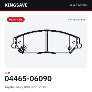 Front Brake Pad Set for Toyota Camry (US) 2011-2015 – OEM 04465-06090 – KingSave