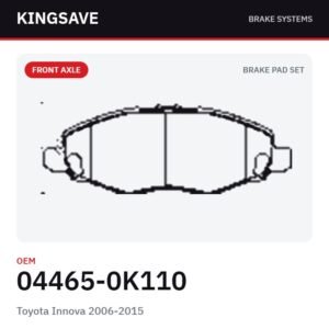 Front Brake Pad Set for Toyota Innova 2006-2015 – OEM 04465-0K110 – KingSave