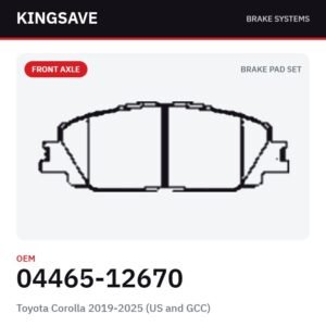 Front Brake Pad Set for Toyota Corolla 2019-2025 (US and GCC) – OEM 04465-12670 – KingSave
