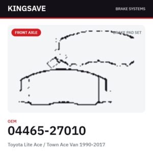 Front Brake Pad Set for Toyota Lite Ace / Town Ace Van 1990-2017 – OEM 04465-27010 – KingSave