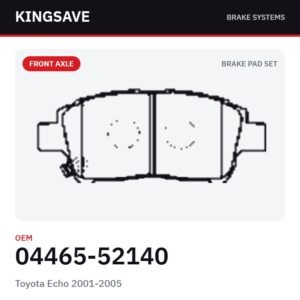 Front Brake Pad Set for Toyota Echo 2001-2005 & Toyota Voxy (rear) – OEM 04465-52140 – KingSave