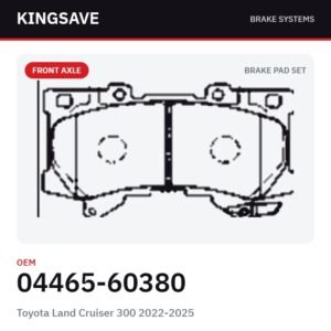 Front Brake Pad Set for Toyota Land Cruiser 300 2022-2025 – OEM 04465-60380 – KingSave