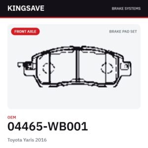 Front Brake Pad Set for Toyota Yaris 2016 – OEM 04465-WB001 – KingSave
