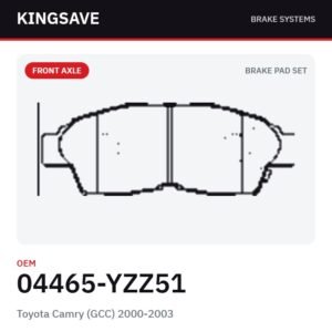 Front Brake Pad Set for Toyota Camry (GCC) 2000-2003 & Suzuki Aerio – OEM 04465-YZZ51 – KingSave