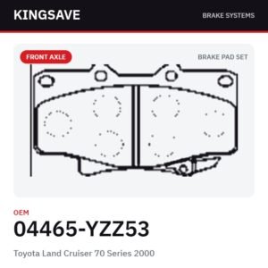 Front Brake Pad Set for Toyota Land Cruiser 70 Series 2000 – OEM 04465-YZZ53 – KingSave