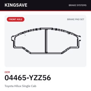 Front Brake Pad Set for Toyota Hilux Single Cab & Toyota Hiace Van 1985-2005 – OEM 04465-YZZ56 – KingSave