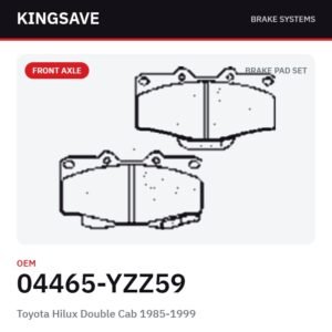 Front Brake Pad Set for Toyota Hilux Double Cab 1985-1999 – OEM 04465-YZZ59 – KingSave