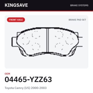 Front Brake Pad Set for Toyota Camry (US) 2000-2003 – OEM 04465-YZZ63 – KingSave