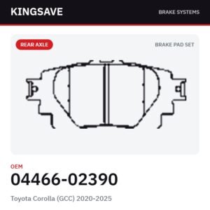 Rear Brake Pad Set for Toyota Corolla (GCC) 2020-2025 – OEM 04466-02390 – KingSave