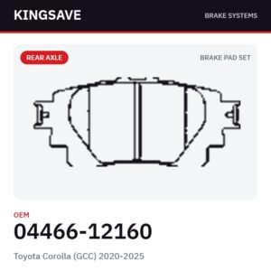 Rear Brake Pad Set for Toyota Corolla (GCC) 2020-2025 – OEM 04466-12160 – KingSave