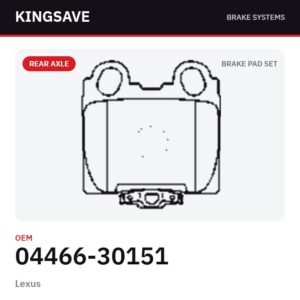 Rear Brake Pad Set for Lexus & Toyota Highlander 2011 – OEM 04466-30151 – KingSave