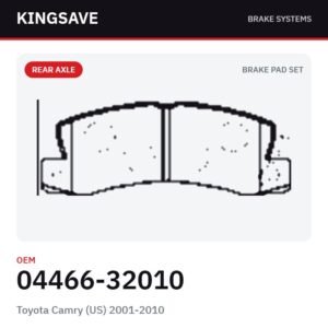 Rear Brake Pad Set for Toyota Camry (US) 2001-2010 – OEM 04466-32010 – KingSave