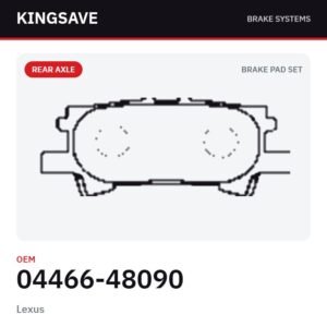 Rear Brake Pad Set for Lexus & Toyota Highlander 2001-2007 – OEM 04466-48090 – KingSave