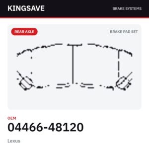 Rear Brake Pad Set for Lexus & Toyota Highlander 2008-2015 (thin pad) – OEM 04466-48120 – KingSave