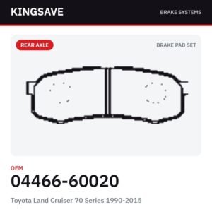 Rear Brake Pad Set for Toyota Land Cruiser 70 Series 1990-2015 – OEM 04466-60020 – KingSave
