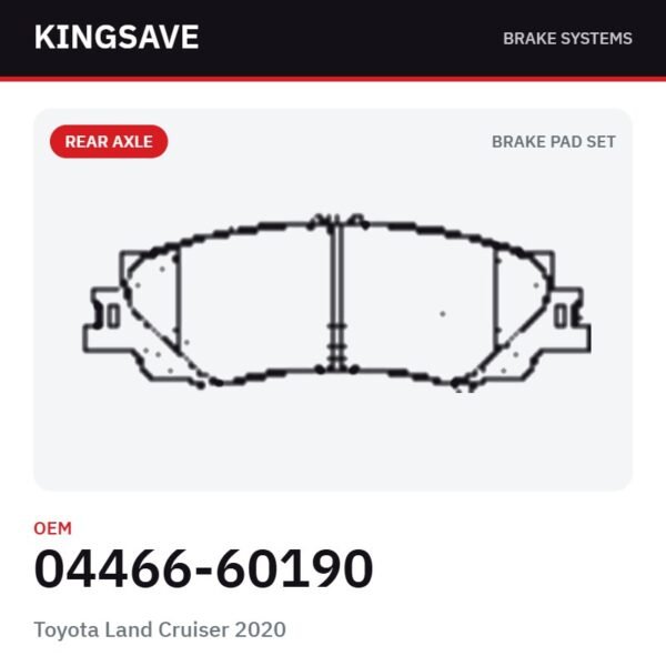 Rear Brake Pad Set for Toyota Land Cruiser 2020 – OEM 04466-60190 – KingSave