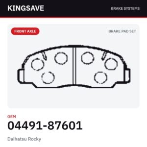 Front Brake Pad Set for Daihatsu Rocky & Daihatsu Feroza 1989-1998 – OEM 04491-87601 – KingSave Front Brake Pad Set for Daihatsu Rocky & Daihatsu Feroza 1989-1998 – OEM 04491-87601 – KingSave