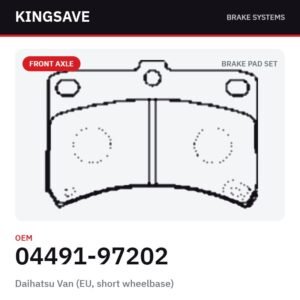 Front Brake Pad Set for Daihatsu Van (EU, short wheelbase) – OEM 04491-97202 – KingSave Front Brake Pad Set for Daihatsu Van (EU, short wheelbase) – OEM 04491-97202 – KingSave