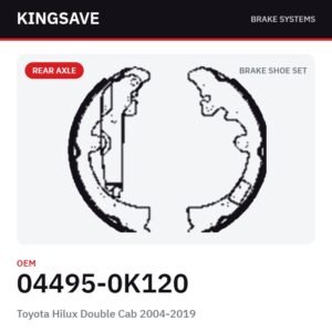 Rear Brake Shoe Set for Toyota Hilux Double Cab 2004-2019 – OEM 04495-0K120 – KingSave