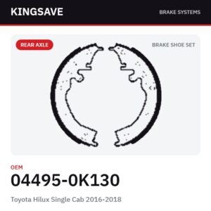 Rear Brake Shoe Set for Toyota Hilux Single Cab 2016-2018 – OEM 04495-0K130 – KingSave