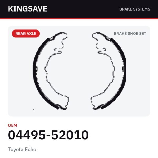 Rear Brake Shoe Set for Toyota Echo & Toyota Corolla 1990-2000 – OEM 04495-52010 – KingSave