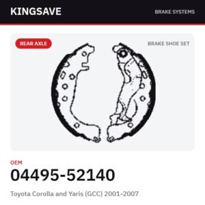 Rear Brake Shoe Set for Toyota Corolla and Yaris (GCC) 2001-2007 – OEM 04495-52140 – KingSave