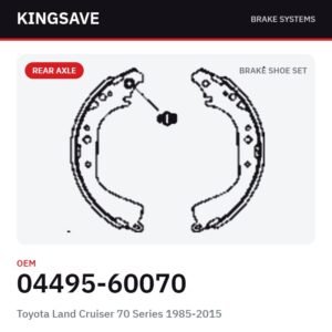 Rear Brake Shoe Set for Toyota Land Cruiser 70 Series 1985-2015 – OEM 04495-60070 – KingSave