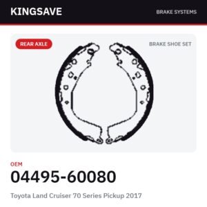 Rear Brake Shoe Set for Toyota Land Cruiser 70 Series Pickup 2017 – OEM 04495-60080 – KingSave