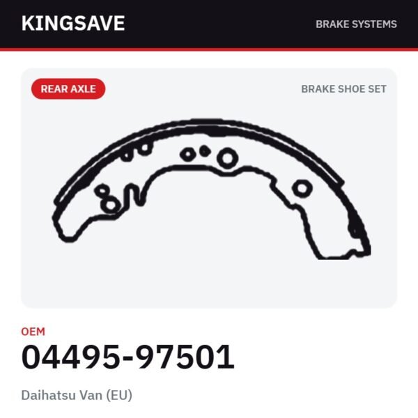 Rear Brake Shoe Set for Daihatsu Van (EU) – OEM 04495-97501 – KingSave Rear Brake Shoe Set for Daihatsu Van (EU) – OEM 04495-97501 – KingSave