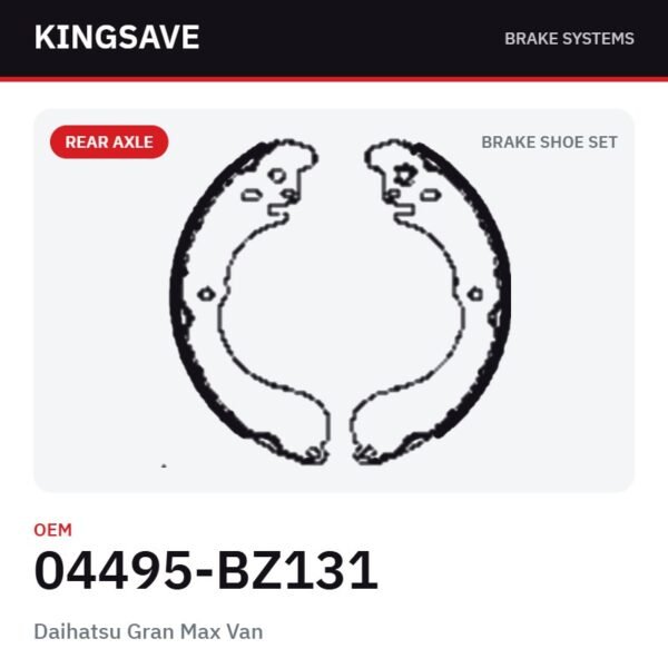 Rear Brake Shoe Set for Daihatsu Gran Max Van – OEM 04495-BZ131 – KingSave