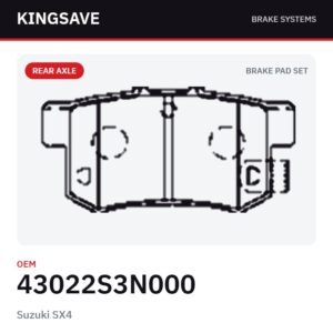Rear Brake Pad Set for Suzuki SX4 & Suzuki Swift (US) – OEM 43022S3N000 – KingSave