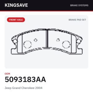 Front Brake Pad Set for Jeep Grand Cherokee 2004 – OEM 5093183AA – KingSave Front Brake Pad Set for Jeep Grand Cherokee 2004 – OEM 5093183AA – KingSave