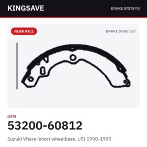 Rear Brake Shoe Set for Suzuki Vitara (short wheelbase, US) 1990-1995 – OEM 53200-60812 – KingSave