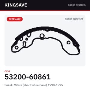 Rear Brake Shoe Set for Suzuki Vitara (short wheelbase) 1990-1995 – OEM 53200-60861 – KingSave