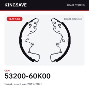 Rear Brake Shoe Set for Suzuki small van 2019-2023 – OEM 53200-60K00 – KingSave