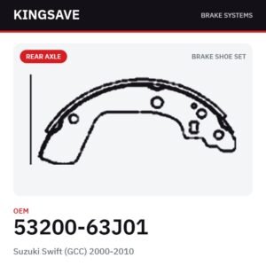 Rear Brake Shoe Set for Suzuki Swift (GCC) 2000-2010 – OEM 53200-63J01 – KingSave