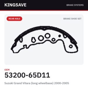 Rear Brake Shoe Set for Suzuki Grand Vitara (long wheelbase) 2000-2005 – OEM 53200-65D11 – KingSave