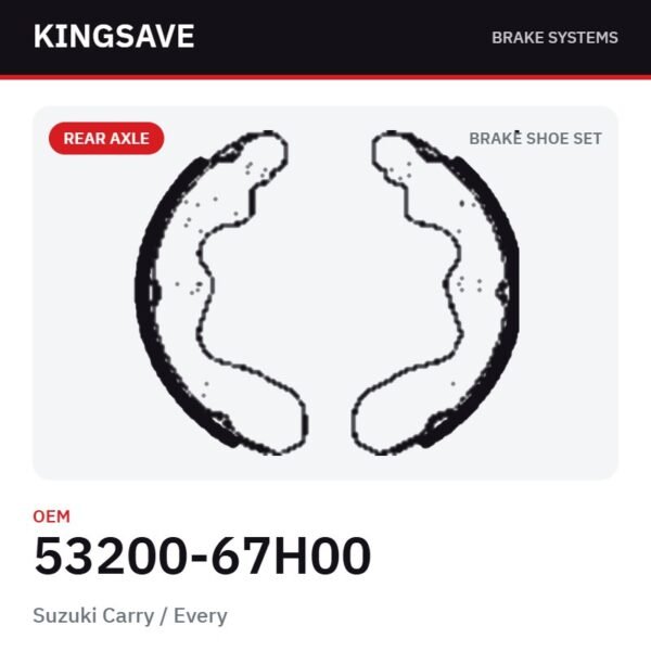 Rear Brake Shoe Set for Suzuki Carry / Every – OEM 53200-67H00 – KingSave