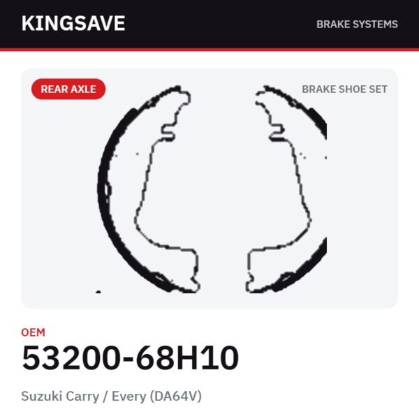 Rear Brake Shoe Set for Suzuki Carry / Every (DA64V) – OEM 53200-68H10 – KingSave