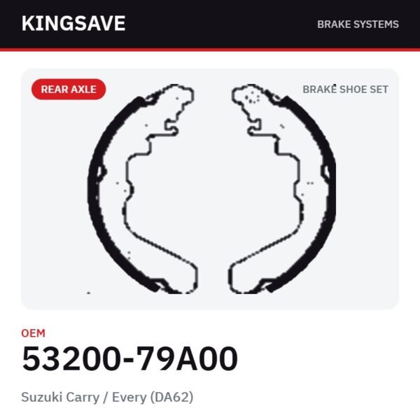Rear Brake Shoe Set for Suzuki Carry / Every (DA62) – OEM 53200-79A00 – KingSave