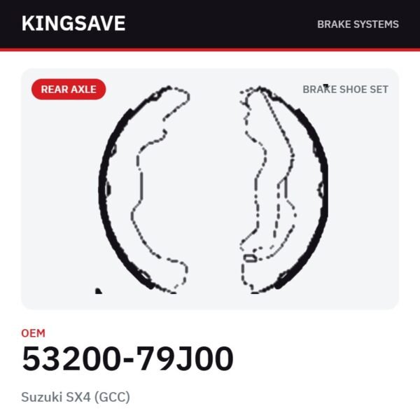 Rear Brake Shoe Set for Suzuki SX4 (GCC) – OEM 53200-79J00 – KingSave