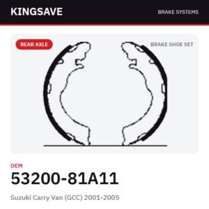 Rear Brake Shoe Set for Suzuki Carry Van (GCC) 2001-2005 & Suzuki Jimny – OEM 53200-81A11 – KingSave