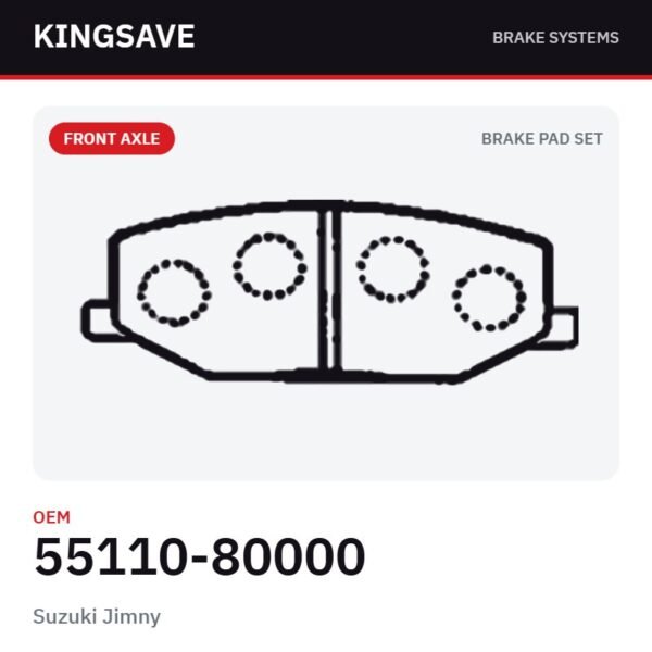 Front Brake Pad Set for Suzuki Jimny – OEM 55110-80000 – KingSave