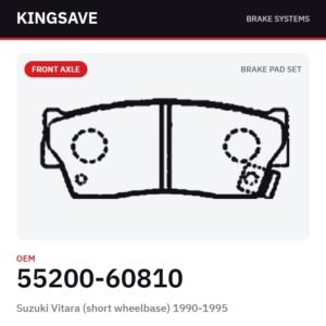 Front Brake Pad Set for Suzuki Vitara (short wheelbase) 1990-1995 – OEM 55200-60810 – KingSave