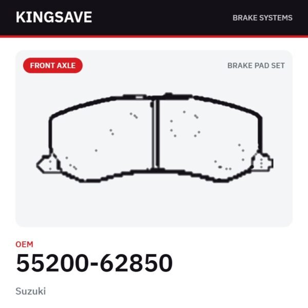 Front Brake Pad Set for Suzuki – OEM 55200-62850 – KingSave