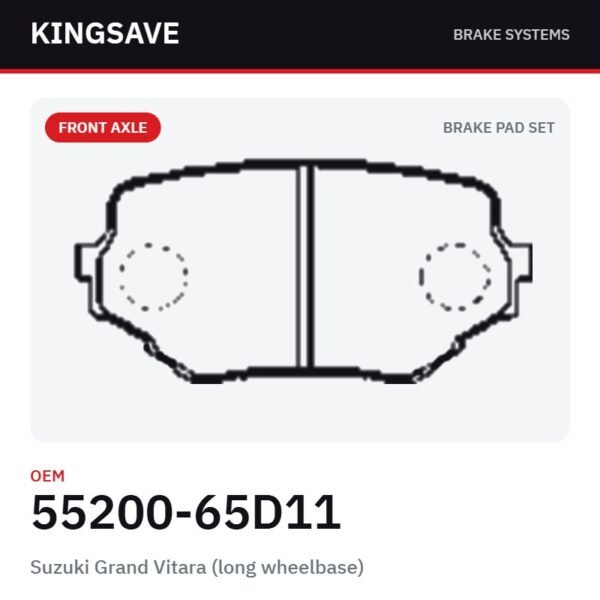 Front Brake Pad Set for Suzuki Grand Vitara (long wheelbase) – OEM 55200-65D11 – KingSave