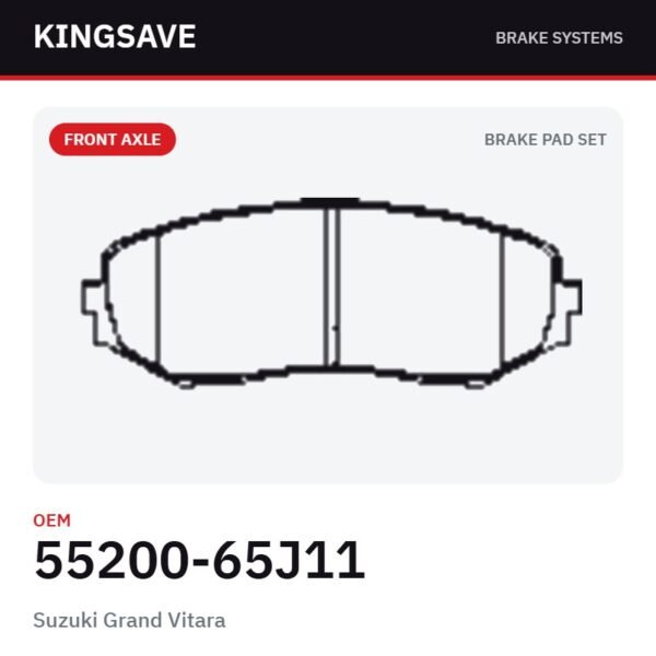 Front Brake Pad Set for Suzuki Grand Vitara – OEM 55200-65J11 – KingSave